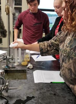 Biology students investigate enzyme activity by creating apple juice