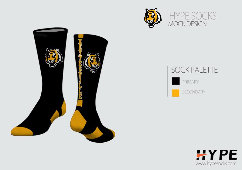 Men's HYPE Socks – Black/Gold, Tiger Gear